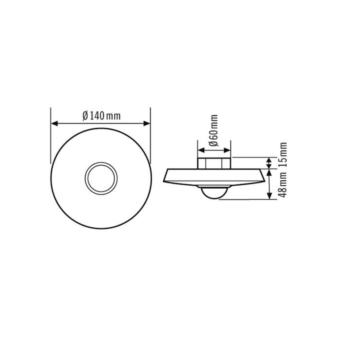 ESYLUX Détecteur de présence plafond encastré, 360 degrés PD 360i/8