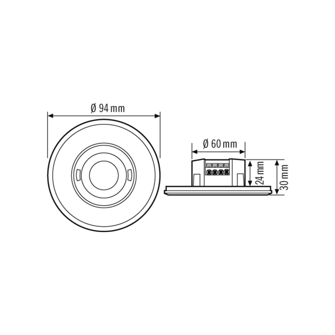 ESYLUX Détecteur de présence rond blanc PD-FLAT 360i/8 RD WH