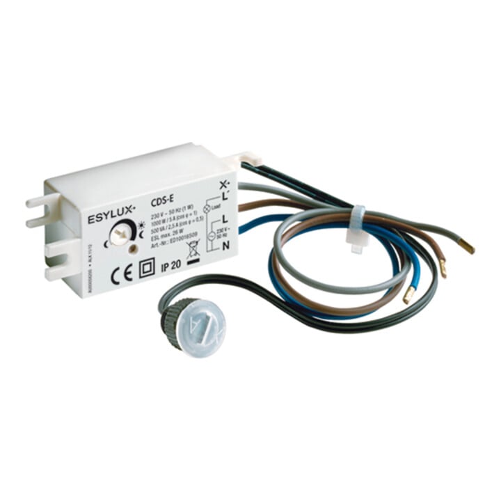ESYLUX Interrupteur crépusculaire EB pour lampe et boîte de dérivation CDS-E