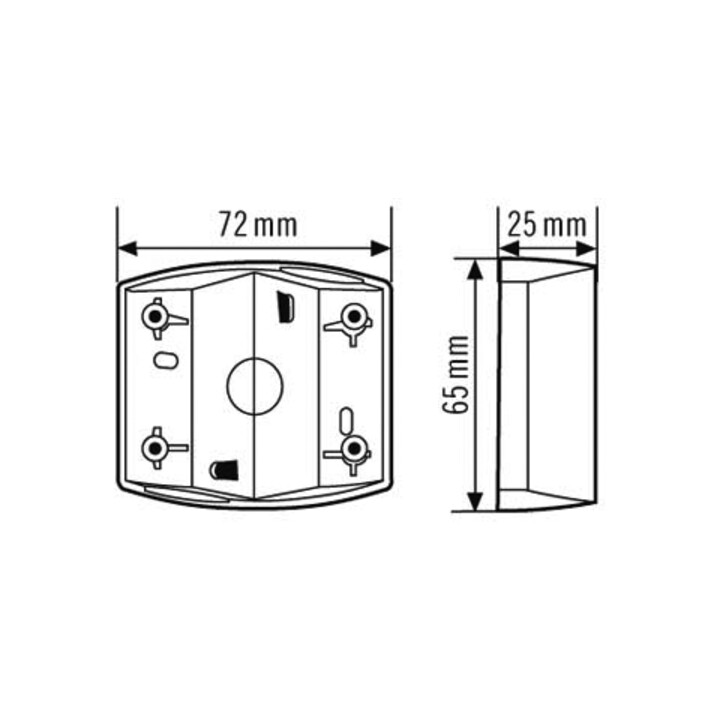 ESYLUX MD plinthe d'angle blanche pour détecteur de mouvement de la série MD EDGE MOUNTING WH