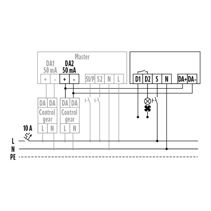 ESYLUX Module de commutation encastré pour bus DALI ACTUATORFULLA.C3DALI