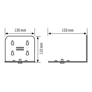 ESYLUX Support mural SLP-2WALLMOUNT.PLATE noir
