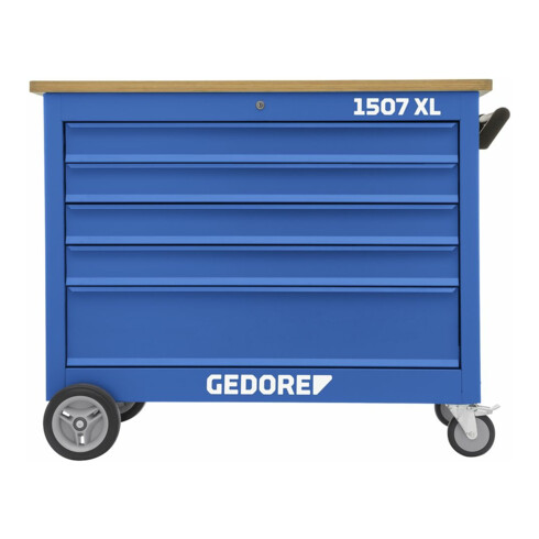 Etabli à roulettes Gedore 5 tiroirs 4x type 2, H = 101,5 mm 1x type 4, H = 208 mm