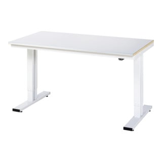 RAU Table de travail adlatus 300 électrique hauteur réglable plateau avec revêtement en tôle d'acier