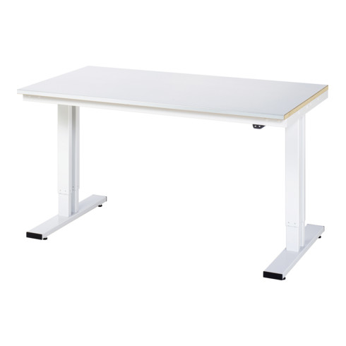 RAU établi adlatus 300 réglable en hauteur électriquement Plan de travail avec revêtement en tôle d'acier