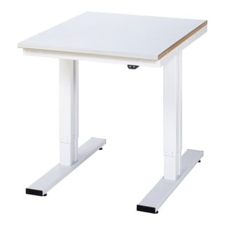 RAU Table de travail adlatus 300 électrique hauteur réglable plateau avec revêtement en tôle d'acier