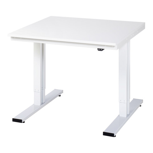 Établi adlatus RAU 300 réglable en hauteur électriquement Plan de travail en mélaminé 1000 mm x 1000 mm