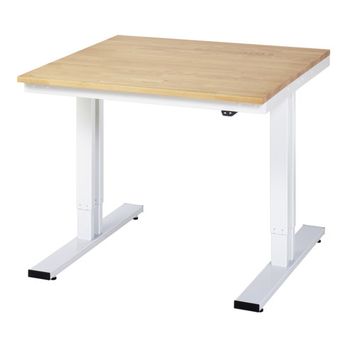 Établi adlatus RAU 300 réglable en hauteur électriquement Plateau en hêtre massif 1000 mm x 1000 mm