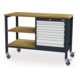 Etabli bureau mobile STIER avec 5 tiroirs et 2 tablettes en bois lxPxH 1300x600x960 mm-1