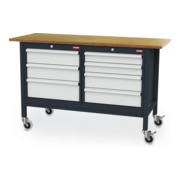 Etabli bureau mobile STIER avec 7 tiroirs lxPxH 1500x600x960 mm