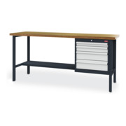 Etabli bureau STIER avec 4 tiroirs lxPxH 2000x600x960 mm