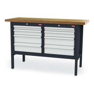 Etabli bureau STIER avec  8 tiroirs lxPxH 1 500x600x960 mm