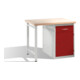 Etabli C+P avec plan de travail multiplex et 1 face avant d'armoire autoportante corps rouge rubis clair gris clair-1