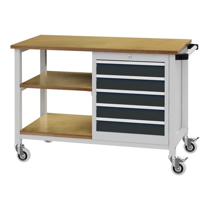 Établi l.1200xP540xH859mm hêtre Multiplex gris clair/gris anthracite