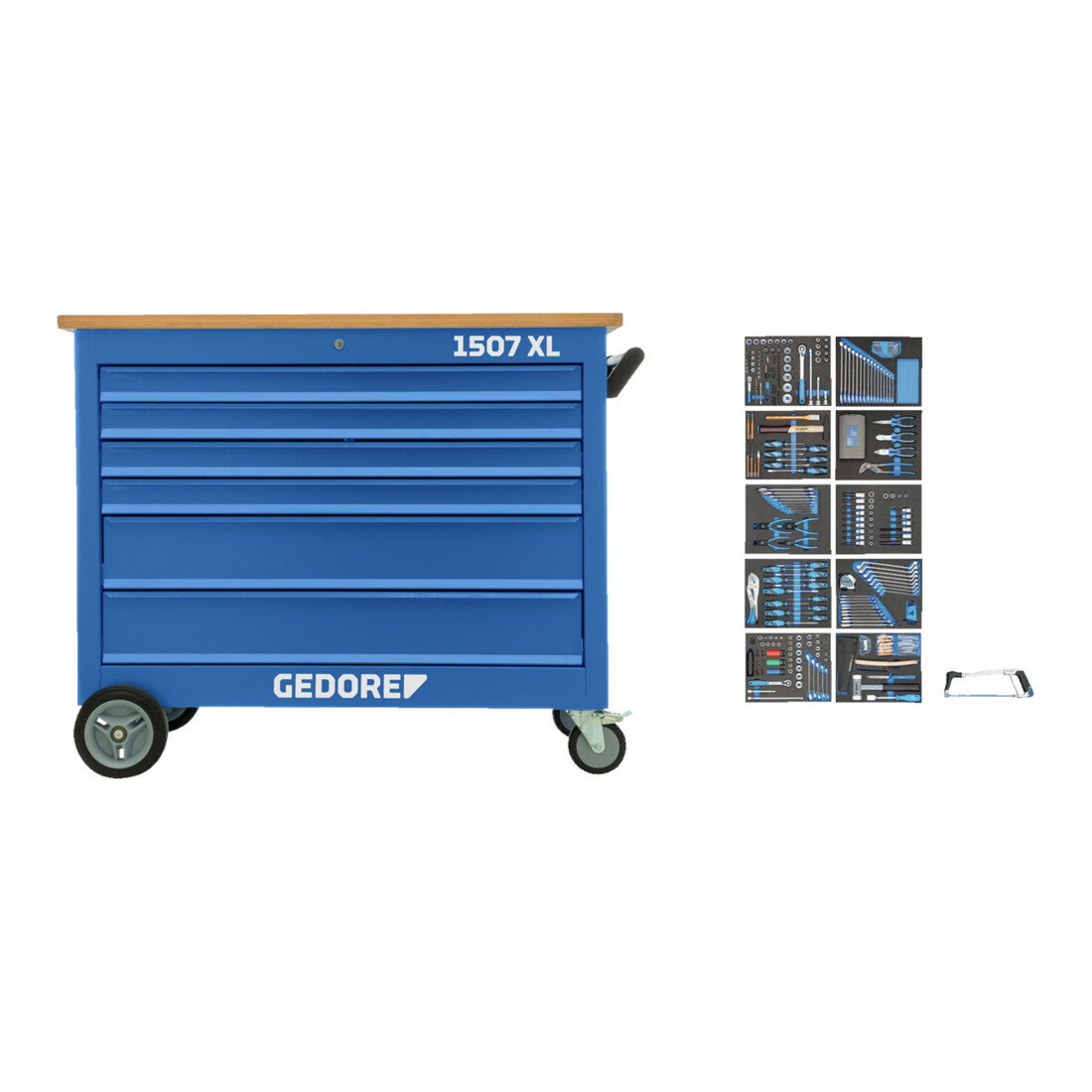 Établi mobile extra-large Gedore avec assortiment de 308 outils