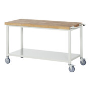 Établi mobile Rau avec tablette en tôle d'acier LxPxH 1500x700x880mm-1