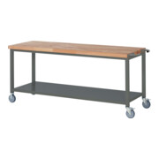 Etabli mobile STIER Premium avec plateau de rangement, lxPxH 2 000x700x880 mm