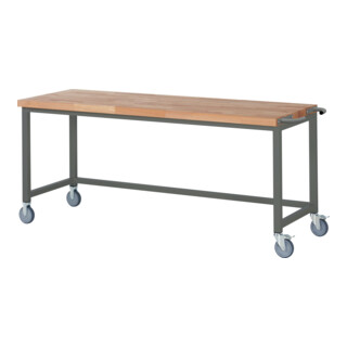 STIER Fahrbare Werkbank Premium BxTxH 2000x700x880 mm + STIER Werkbankaufbau BxH 2000x900mm