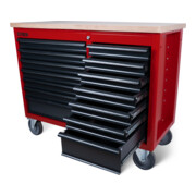 Établi mobile STIER XXL, double avec 14 tiroirs, vide-2