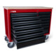Établi mobile STIER XXL, double avec 14 tiroirs, vide, gris-4