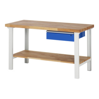 Etabli Rau 7001 avec étagère Plaque en hêtre massif de 840 mm