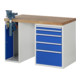 Etabli Rau modèle 7511 avec 5 tiroirs et armoire Plaque en hêtre massif de 840 mm-1