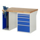 Etabli Rau modèle 7511 avec 5 tiroirs et armoire Plaque en hêtre massif de 840 mm-2