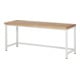 Werkbank, BxTxH 2000x700x840 mm, Arbeitsplatte Buche massiv 40 mm, RAL 7035 lichtgrau + Rau System-Aufbau Komplettset 04, für Produktbreite 2000 mm, RAL7035/RAL7035-2
