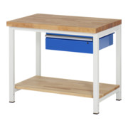 Etabli Rau 8001 avec étagère 840 mm Plaque en hêtre massif