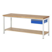 Établi Rau modèle 8001 avec tablette LxPxH 2000x700x840mm