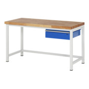 Établi de travail Rau 8001 840 mm, plaque en hêtre massif