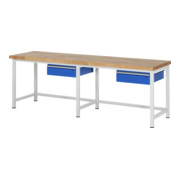 Établi de travail Rau 8001 840 mm, plaque en hêtre massif