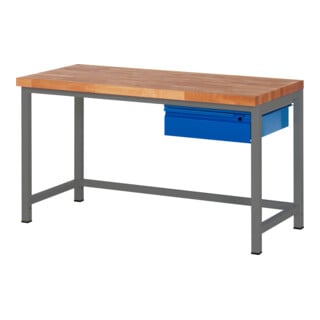 Etabli réglable en hauteur STIER Premium avec 1 tiroir, lxPxH 1 500x700x840-1 040 mm, anthracite métallisé / RAL 5010