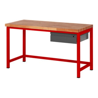 Etabli réglable en hauteur STIER Premium avec 1 tiroir, lxPxH 1 500x700x840-1 040 mm, RAL 3000 / anthracite métallisé