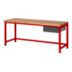Etabli réglable en hauteur STIER Premium avec 1 tiroir, lxPxH 2 000x700x840-1 040 mm, RAL 3000 / anthracite métallisé-1