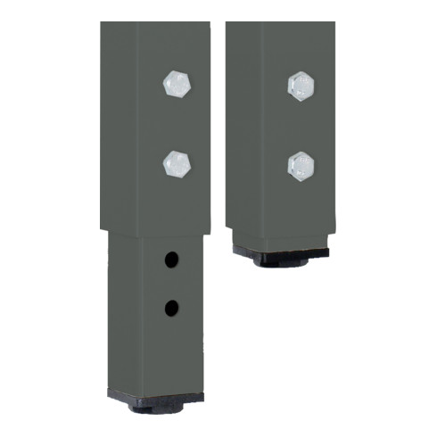 Etabli réglable en hauteur STIER Premium avec 3 tiroirs et 2 portes battantes, lxPxH 2 000x700x840-1 040 mm, anthracite métallisé / RAL 5010
