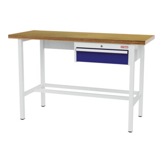 établi STIER avec 1 tiroir de 150 mm, lxPxH 1 500x600x960 mm, RAL 3020 / RAL 7016