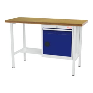 Établi bureau STIER gris clair/bleu gentiane 575 mm