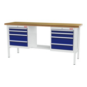 Établi bureau STIER gris clair/bleu gentiane 575 mm