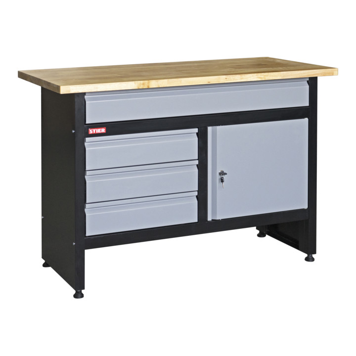 STIER Werkbank Basic+ BxTxH 1200x600x840 mm + STIER Systainer³ I Black Edition + STIER Systainer³ II Black Edition