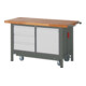 STIER Werkbank Premium mit abs. Fahrgestell, 3 Schubladen und 1 Flügeltür BxTxH 1500x700x880 mm + STIER Werkbankaufbau BxH 1500x900mm-3
