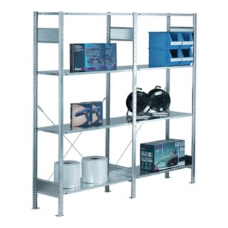 Étagère à emboîter H2000xl1000xP300mm étagère de base galvanisée 2 cadre, 4 tabl