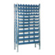 rayonnage sans vis H2000xW1000 rayonnage de base 12 étagères en acier avec 16 grands, 16 moyens et 32 petits bacs de rayonnage-1