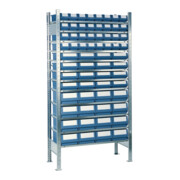rayonnage sans vis H2000xW1000 rayonnage de base 12 étagères en acier avec 16 grands, 16 moyens et 32 petits bacs de rayonnage