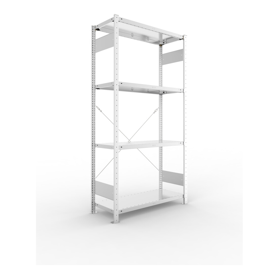 Étagère à emboîter H2000xl1000xP400mm étagère de base galvanisée 2 cadre, 4 tabl
