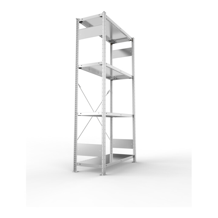 Étagère à emboîter H2000xl1000xP400mm étagère de base galvanisée 2 cadre, 4 tabl