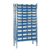 Rayonnage sans vis H2000xW1000 Rayonnage supplémentaire 12 étagères en acier avec 16 grandes et 32 moyennes baies