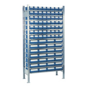 rayonnages sans vis H2000xW1000 rayonnages de base 14 étagères en acier avec 28 petits et 56 moyens bacs de rayonnage