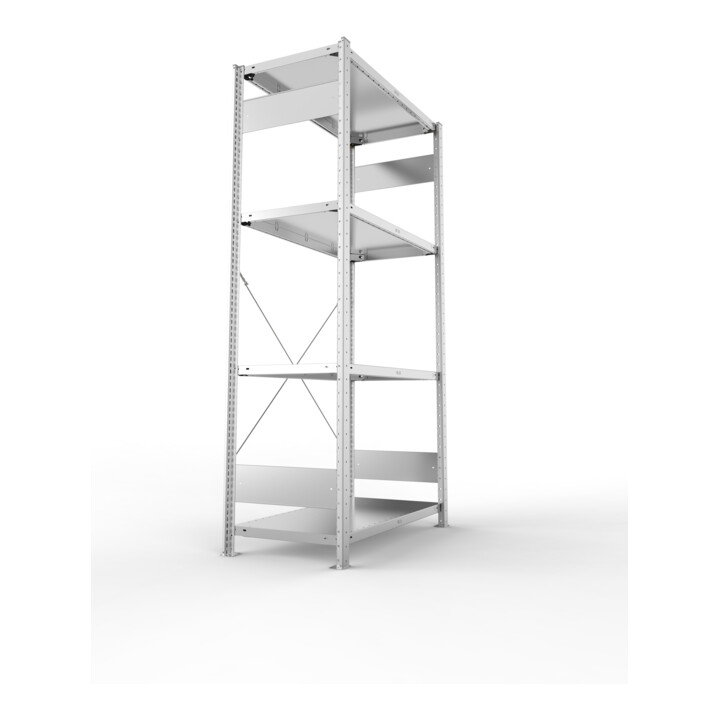 Étagère à emboîter H2000xl1000xP500mm étagère de base galvanisée 2 cadre, 4 tabl
