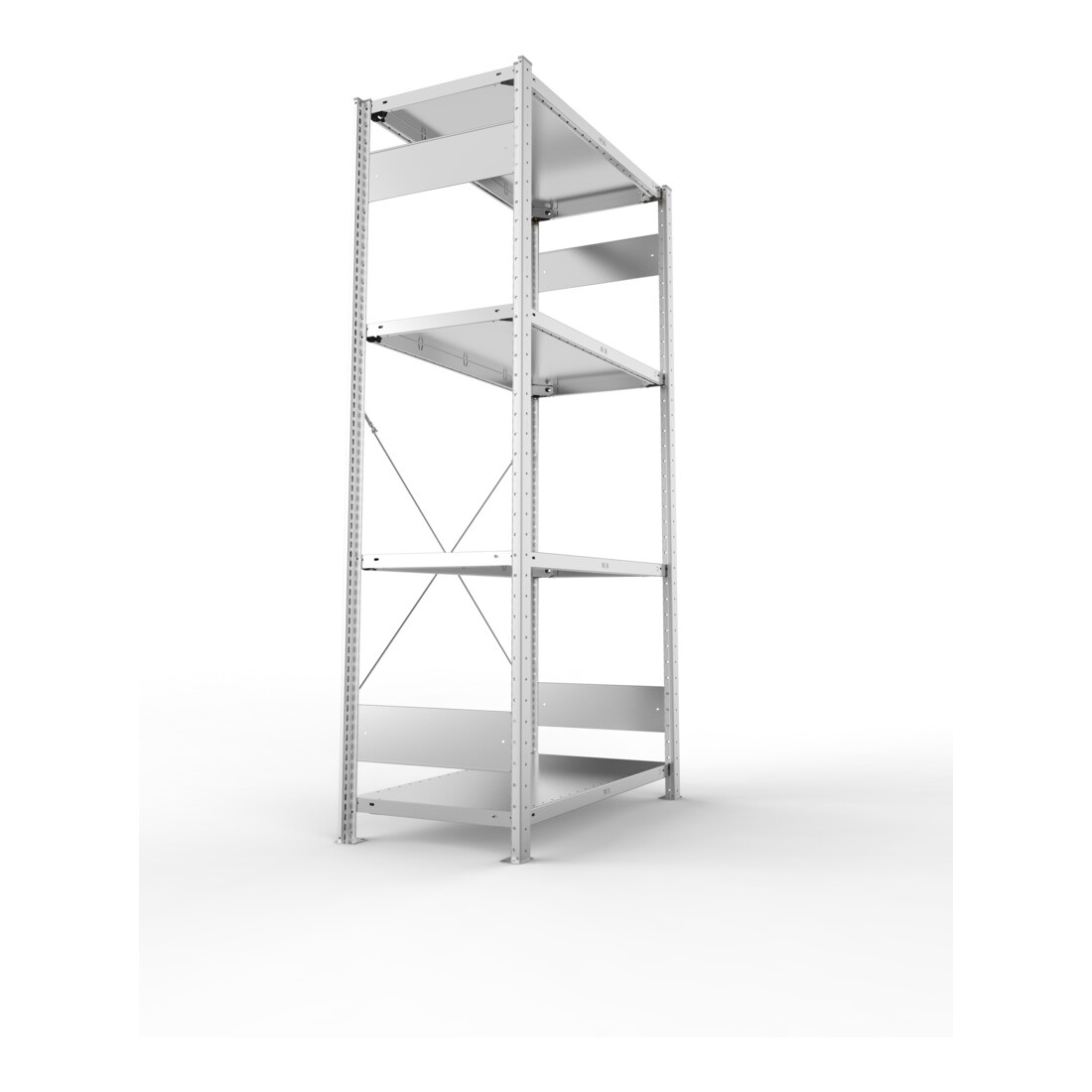 Étagère à emboîter H2000xl1000xP500mm étagère de base galvanisée 2 cadre, 4 tabl